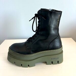 Replay platform leather boots EUR 38 NEW